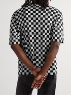 SAINT LAURENT - Checked Organic Cotton-Jersey T-Shirt - Black