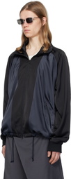 JiyongKim Navy & Black Draped Double Hem Jacket