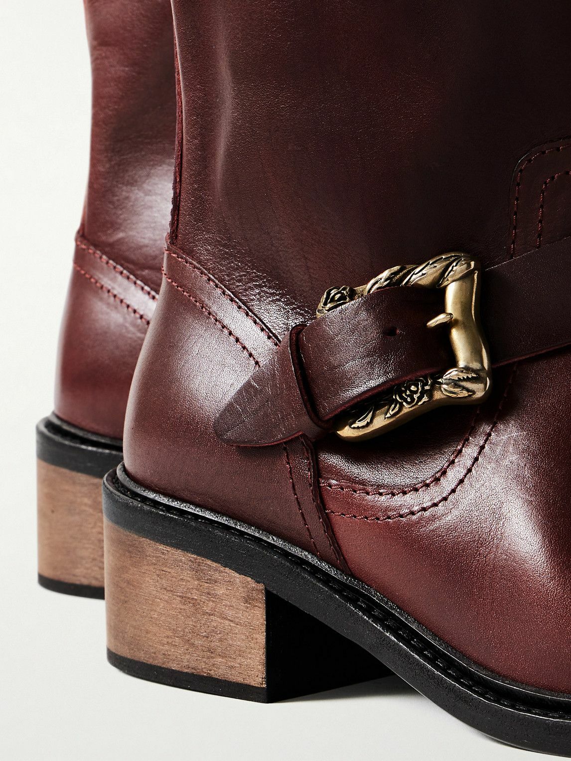 Enfants Riches Déprimés - Engineer Buckled Leather Boots - Red
