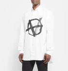Vetements - Button-Down Collar Logo-Print Cotton-Poplin Shirt - White
