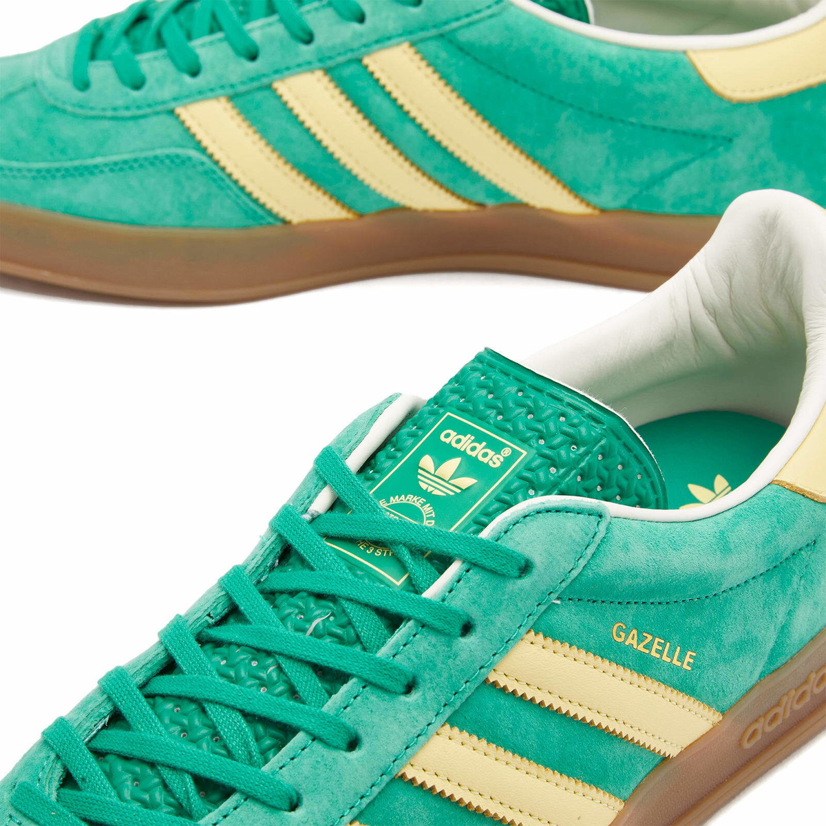 Adidas GAZELLE INDOOR Sneakers in Semi Court Green/Almost Yellow and Gum  adidas