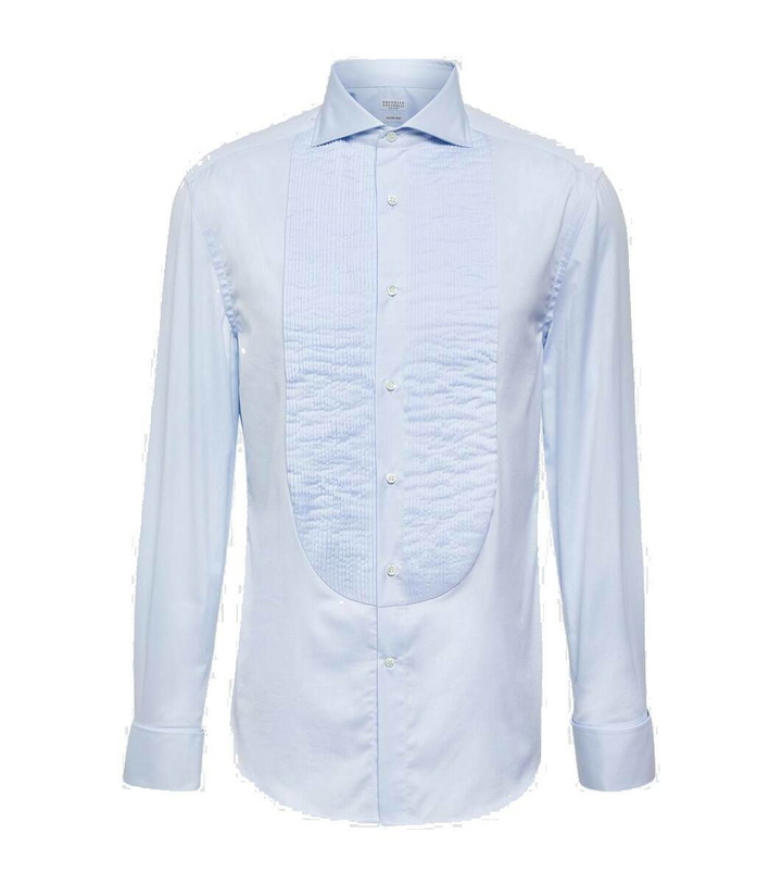 Photo: Brunello Cucinelli Bib-front cotton shirt