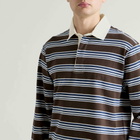 Corridor Men's Mini Stripe Rugby LS in Brown