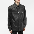 Rick Owens Men's Leather Overshirt in Black