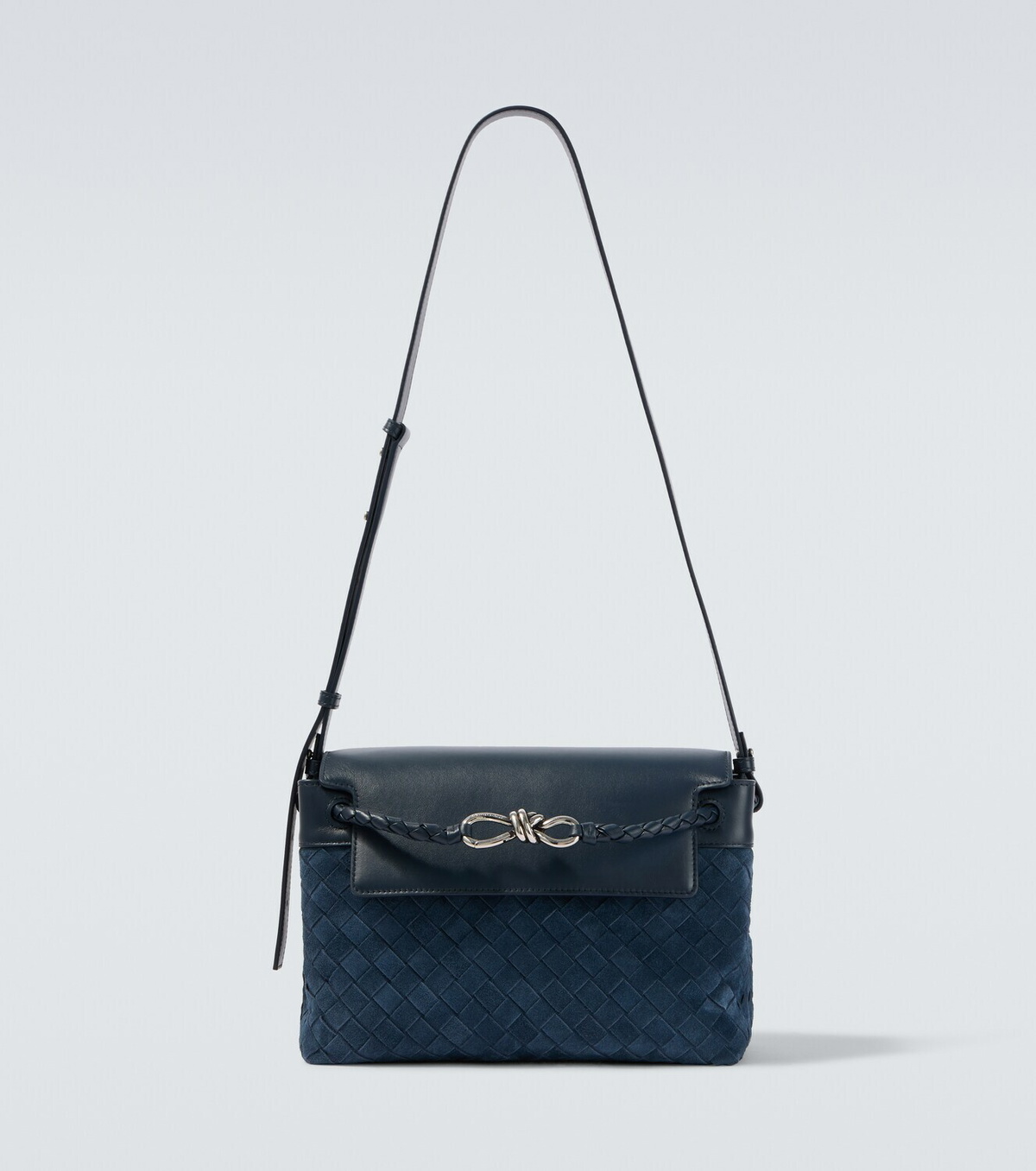 Bottega Veneta Andiamo Intrecciato Small suede messenger bag