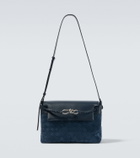 Bottega Veneta Andiamo Intrecciato Small suede messenger bag