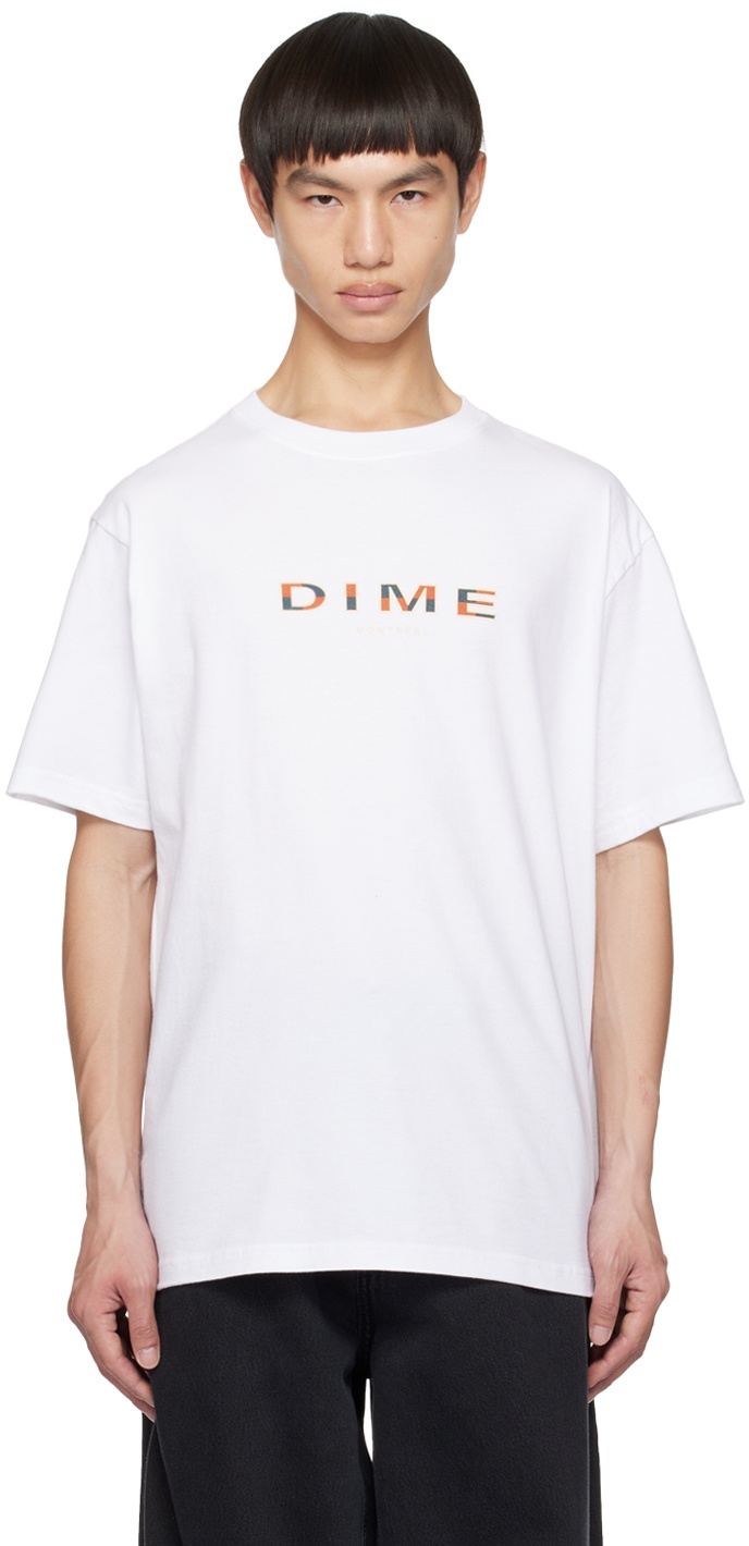 Dime White Block Font T-Shirt Dime