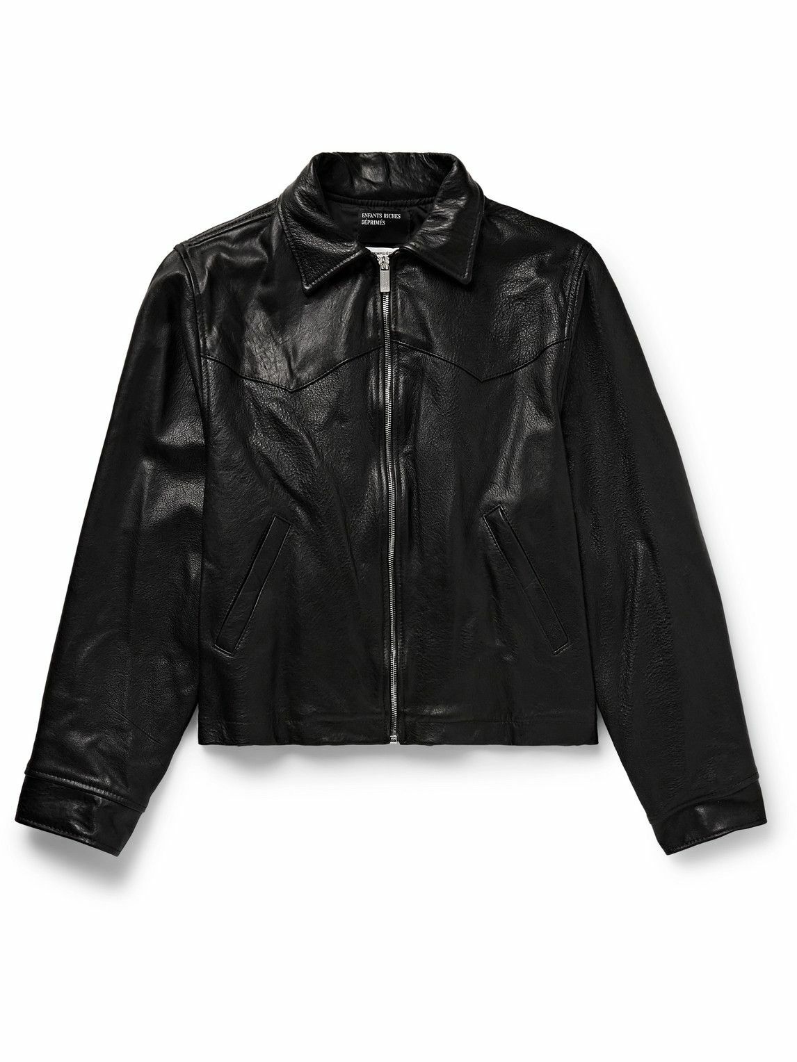 Photo: Enfants Riches Déprimés - Washed-Leather Jacket - Black