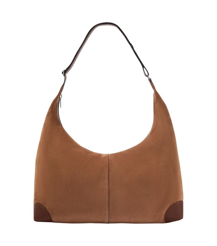 Photo: Brunello Cucinelli Leather-trimmed suede shoulder bag