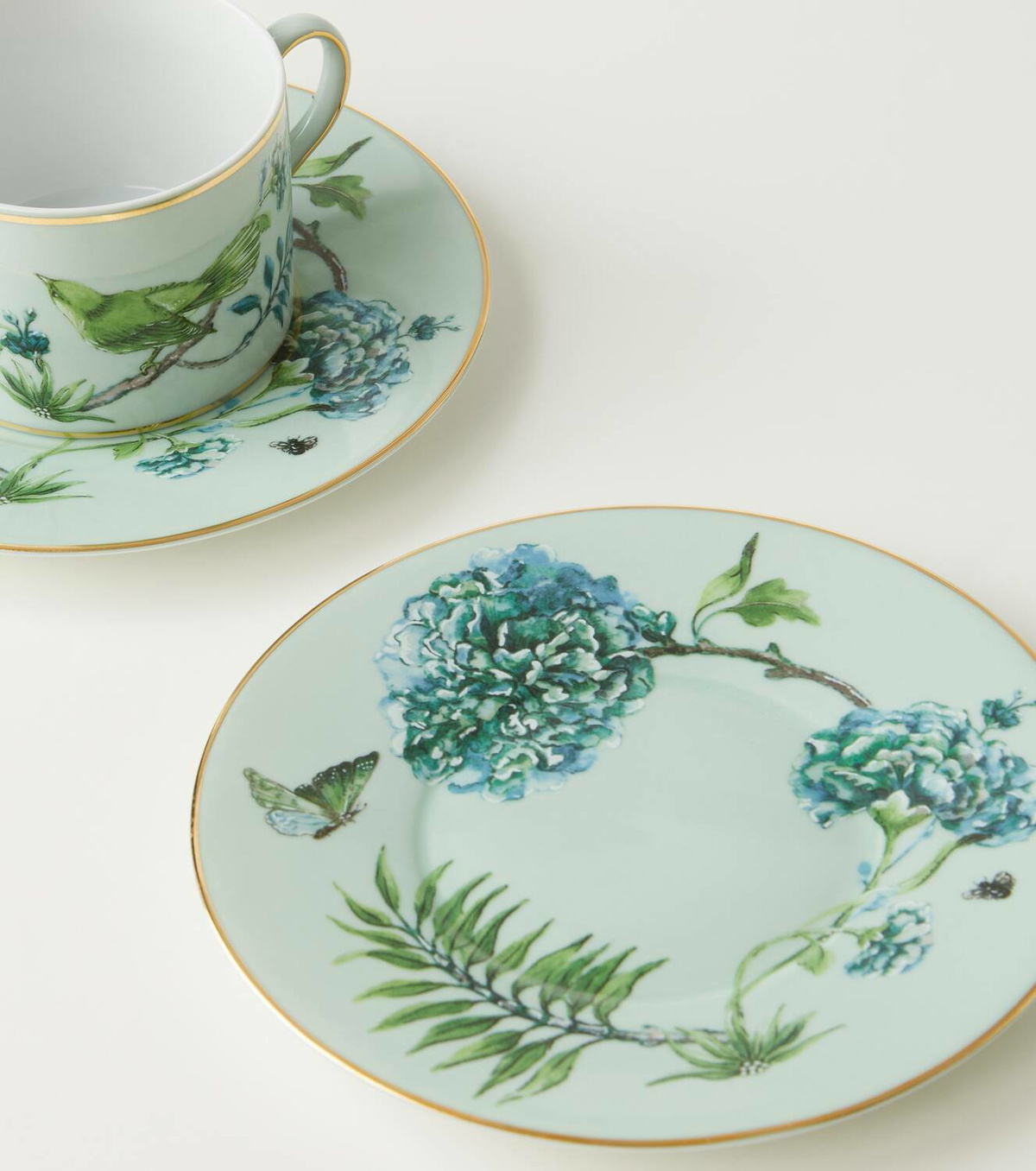 Aquazzura Casa Secret Garden set of 2 teacups and saucers