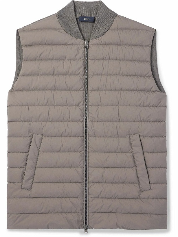Photo: Herno - Padded Shell and Wool and Silk-Blend Down Gilet - Neutrals