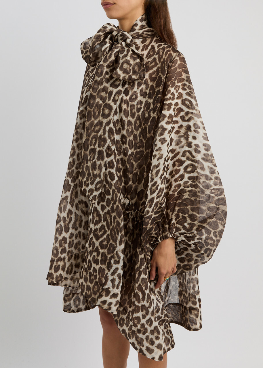 Zimmermann Illustration Billow Leopard-print Organza Mini
