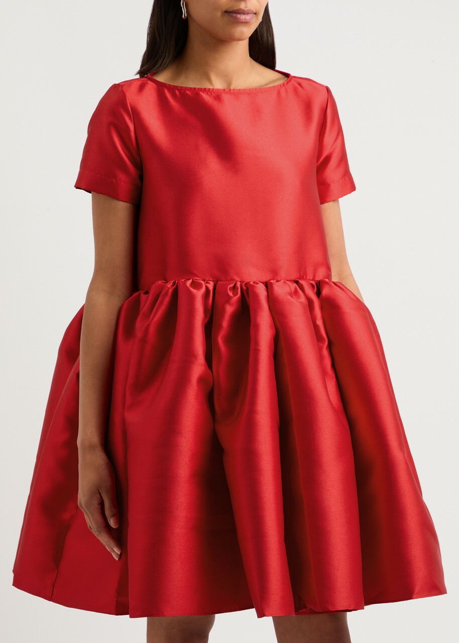 Marques' Almeida Taffeta Puff Mini Dress Red