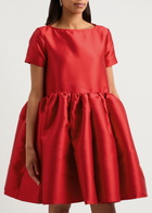 Marques' Almeida Taffeta Puff Mini Dress Red