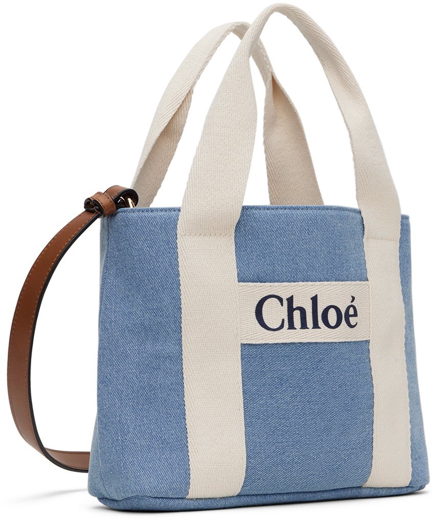 Chloé Kids Blue Printed Denim Bag