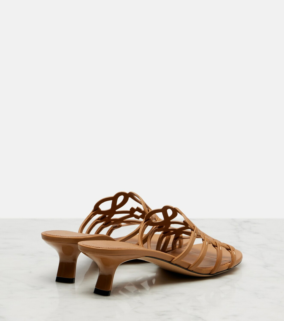 Loewe Petal Anagram 45 leather mules