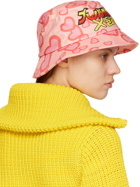 JW Anderson Pink Run Hany Edition Graphic Bucket Hat