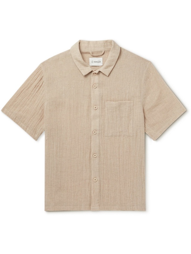 Photo: Satta - Paseo Enzyme-Washed Crinkled Linen and Cotton-Blend Shirt - Neutrals - L