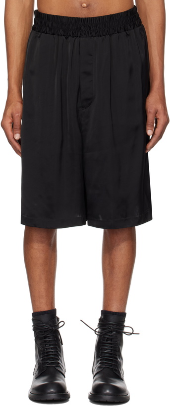 Photo: Jil Sander Black Fluid Viscose Shorts
