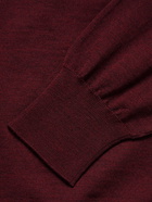 Brioni - Slim-Fit Wool Half-Zip Sweater - Burgundy