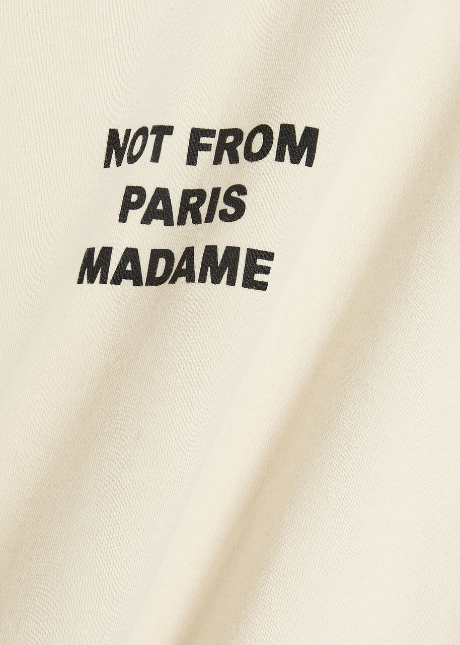 DRÔLE DE Monsieur Le T-shirt Slogan Printed Cotton T-shirt Beige