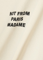 DRÔLE DE Monsieur Le T-shirt Slogan Printed Cotton T-shirt Beige
