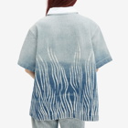 Botter Women's Gradient Denim Polo Shirt Top in Distressed