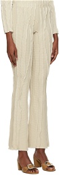 Helenamanzano Beige 3D Stripe Trousers