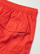 La Paz - Slim-Fit Mid-Length Embroidered Recycled Swim Shorts - Orange