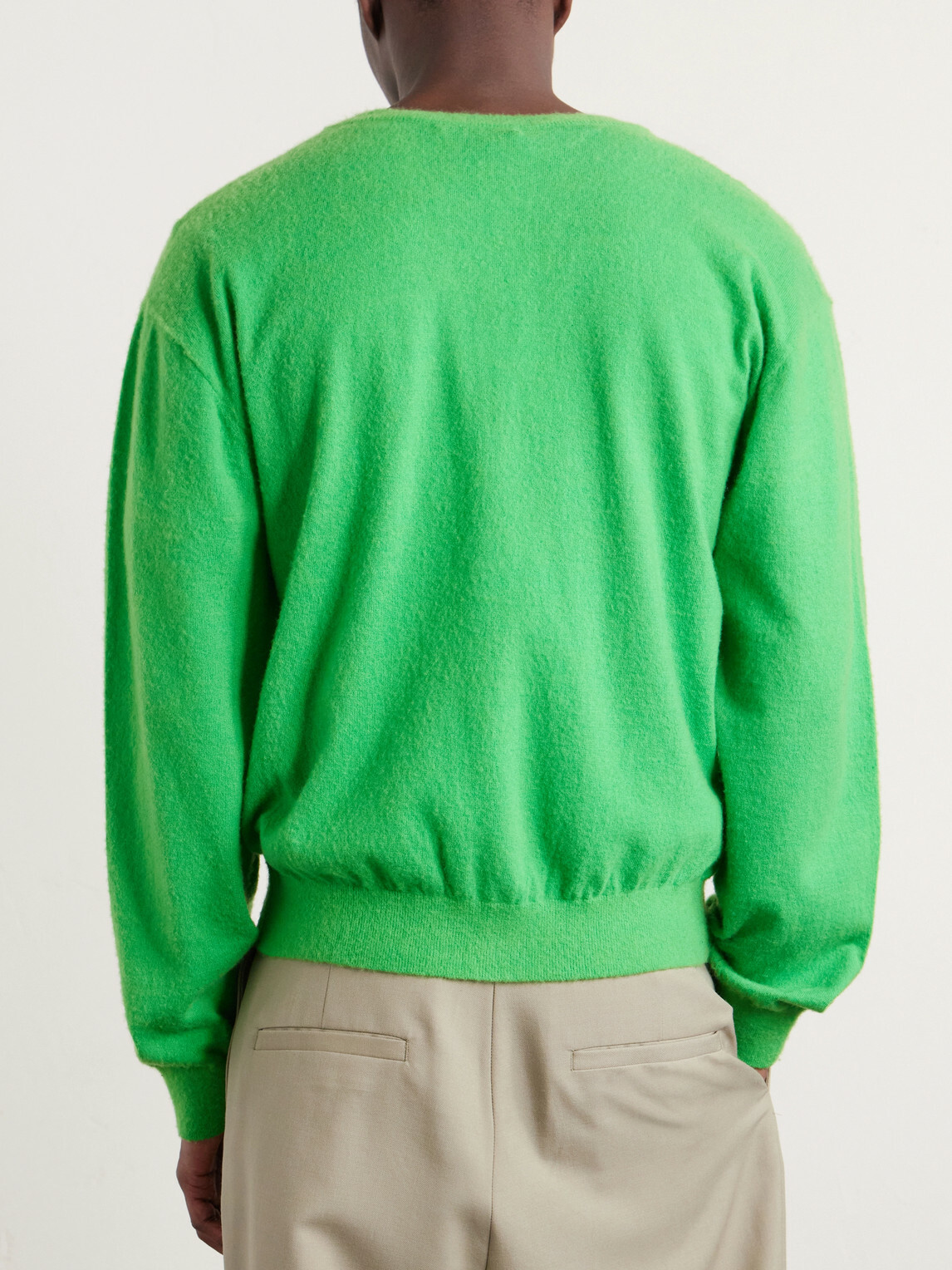 Auralee - Brushed Cashmere and Cotton-Blend Cardigan - Green