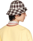 Bode Brown & White Shadow Plaid Hat