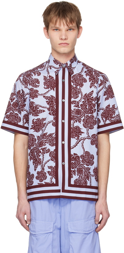 Photo: Dries Van Noten Blue & Burgundy Floral Shirt