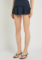 Skims Foldover Stretch-cotton Mini Skort Navy