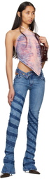Masha Popova Pink & Blue Whisker Bandana Tank Top