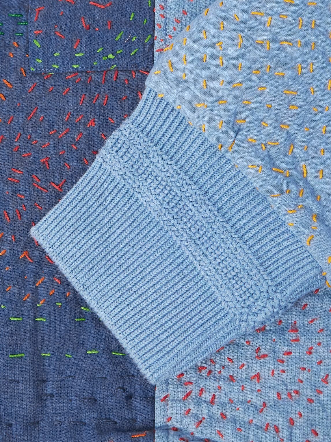 Kardo - Max Kantha-Embroidered Cotton Bomber Jacket - Blue