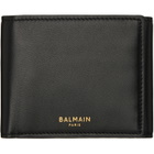 BALMAIN Black Smooth Leather Trifold Wallet
