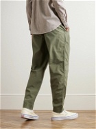 Folk - Assembly Tapered Stretch-Cotton Seersucker Trousers - Green