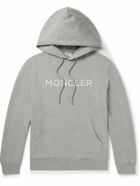 Moncler - Logo-Embroidered Cotton-Jersey Hoodie - Gray