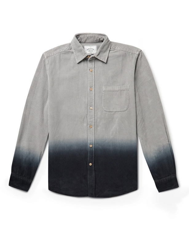 Photo: Portuguese Flannel - Dip-Dyed Cotton-Corduroy Shirt - Gray