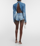 Area Embellished denim shorts