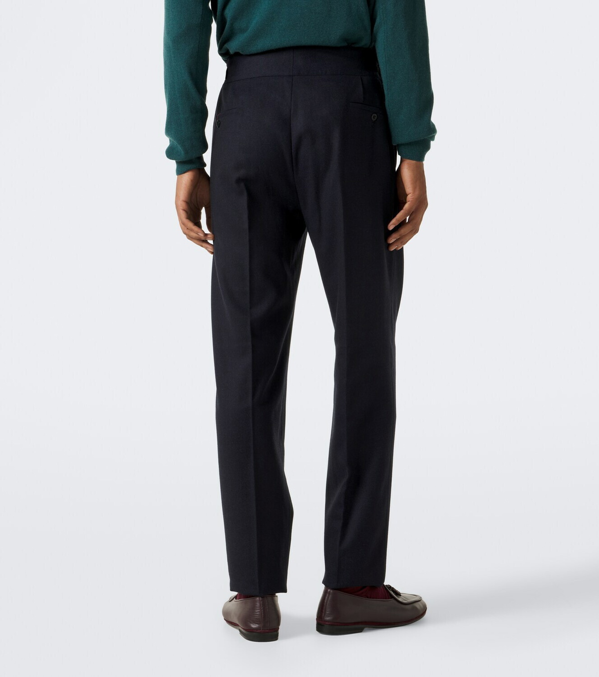 Rubinacci Pleated virgin wool tapered pants