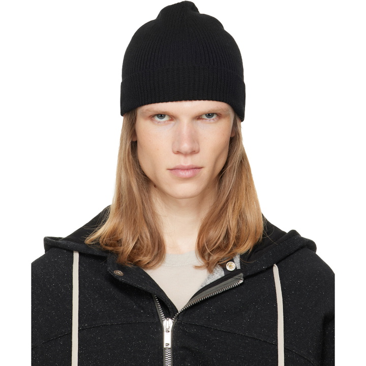 Photo: Rick Owens Black Tower Ribbed Beanie