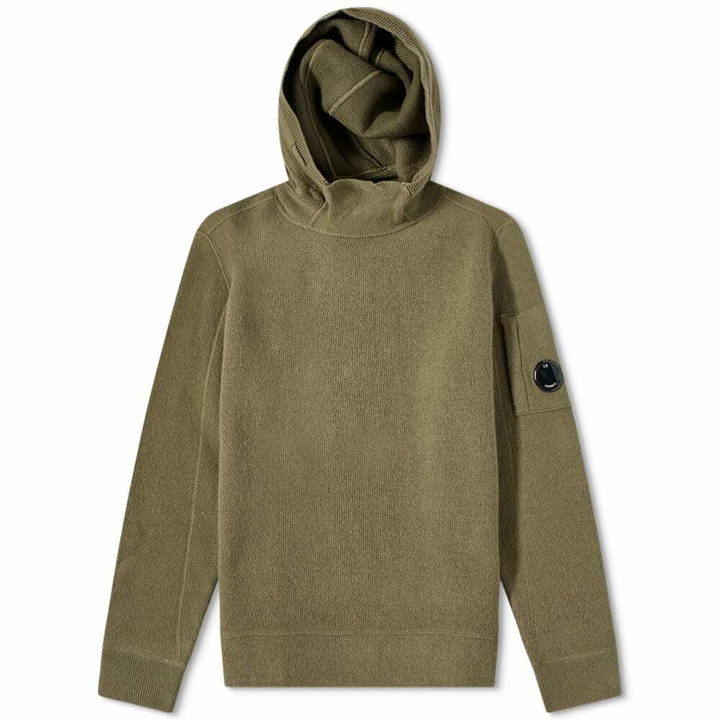 Photo: C.P. Company Men's Lambswool Double Knit Hoody in Stone Grey