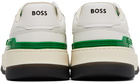 BOSS White & Green Reflective Sneakers