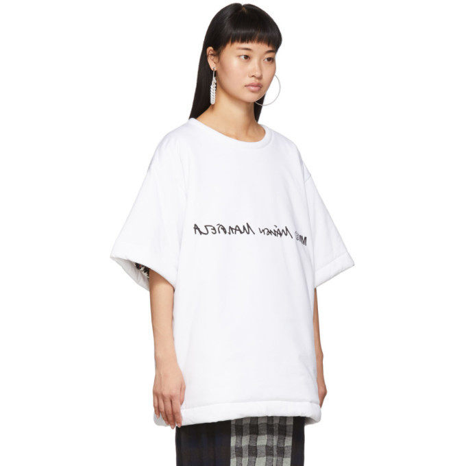 MM6 Maison Margiela Reversible White and Multicolor Padded T-Shirt