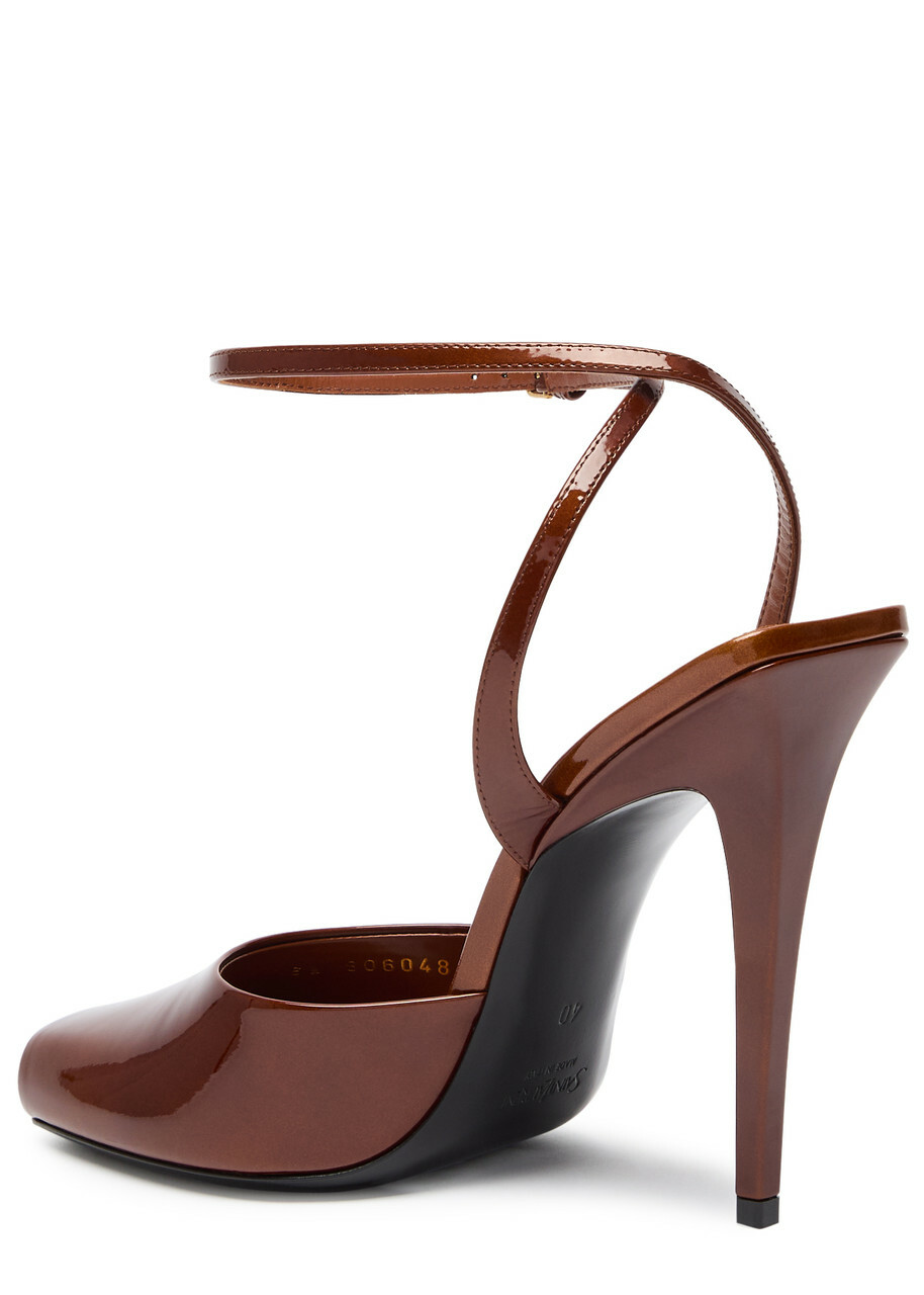サンダル・ミュール Saint Laurent La Scandale 110 La Scandale 110 patent leather sandals in black - Saint