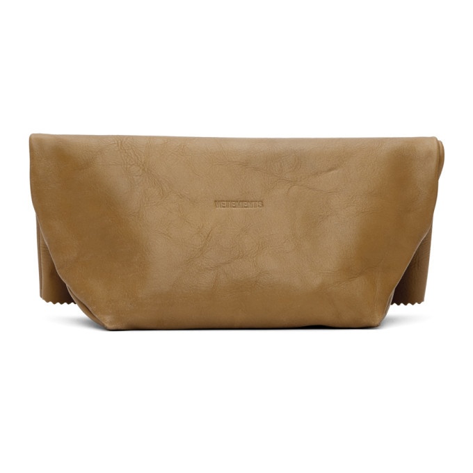 Photo: VETEMENTS Beige Leather Paper Bag Clutch