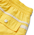Atalaye - Roya Short-Length Striped Swim Shorts - Yellow