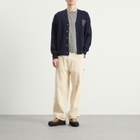 Drôle de Monsieur Men's Rose Slogan Cardigan in Navy