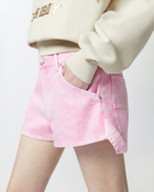 Pinko Workwear Style Shorts In Cotton Bull Lilac Chiffon